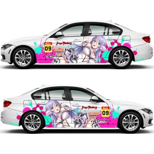 Japan Anime Vinyl Car Sticker Itasha Miku Cartoon Door Body Decals Racing Rally Stickers On Car Vehicle Accessories Hood Sticker