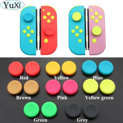 YuXi 4pcs colourful Silicone Thumb Stick Grip Caps Joypad Analog Joystick Cover Case For Nintend Switch NS Controllers Joy-Con