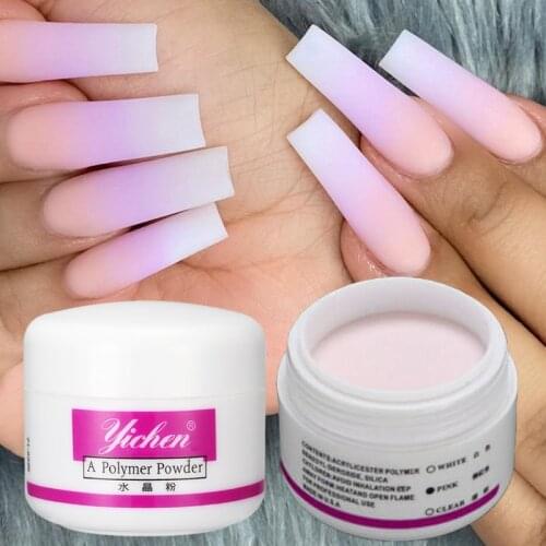 1pcs White Clear Pink Acrylic Nail Powder Carving Crystal Polymer 3D Nail Art Decorations Powder Tips Extention Manicure Dust