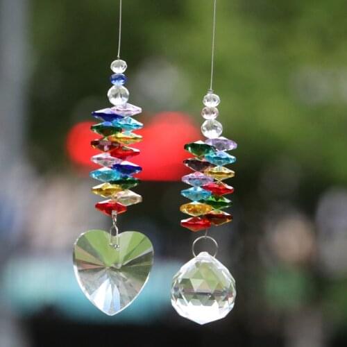 1PCS Crystal Suncatchers Rainbow Maker Chakra Prisms Hanging Pendant Window Sun catcher for Home Garden Decoration Gift