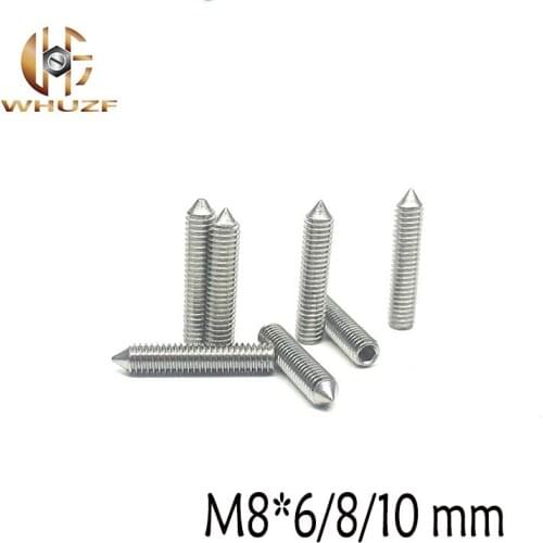 10pcs DIN553 M8*6/8/10 mm 304 Stainless Steel Tip Tightening Screws Headless Screws Top Wire Set Screws Machine Meters