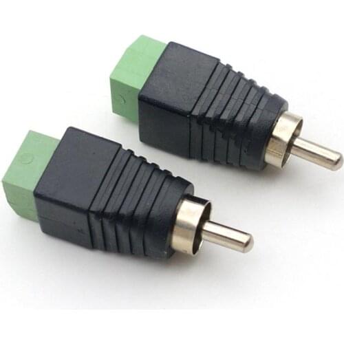 100pcs ADAPTER RCA Male Plug TO AV Terminal Connector Video Balun adapter connector