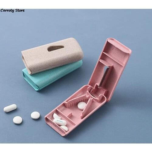 3 Colors Vitamin Medicine Pill Box Case Organizer Tablet Container Cutting Drugs