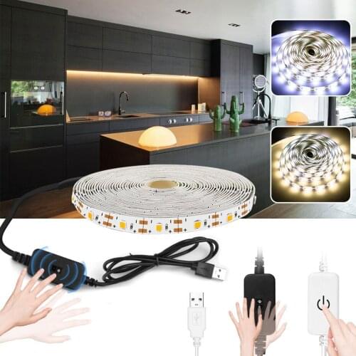 DC5V Hand Sweep Waving LED Strip Light USB Cable 2835SMD 60 LED/m Kitchen Cabinet Light Tape Waterproof LED Backlight TV Strip