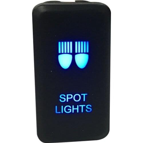 JanDeNing 12V Push Spot Lights LED blue Switch For Toyota Prado 150 Landcruiser