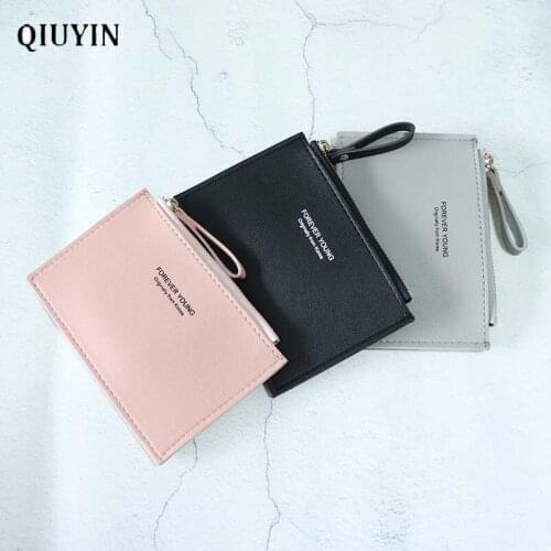 Qiuyin Korean Letter Purse Minnie Wallet Women Wallet Lightweight Purse Short Purse Money Bag Pocket Money Zipper Leather Wallet
