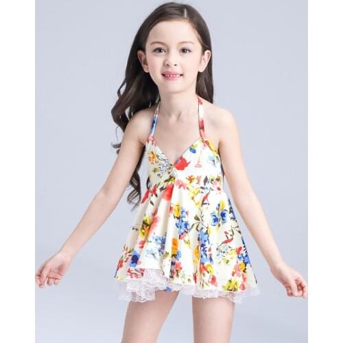 New Style Childrens Swimsuit Girls Split Skirt Style Swimwear Summer Beach Bikini Fashion Princess Swimming Suits For Wholesale