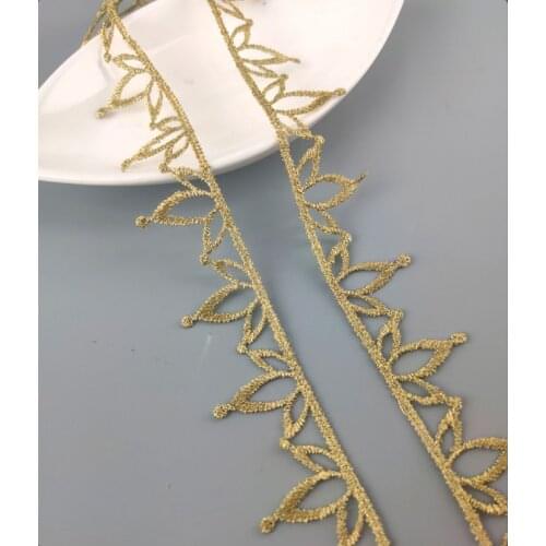 3 Yards 2.2CM Wide Gold Crown Lace Trim Ribbon For Dress Sewing Costume Curtains Decor Handmade Clothes Hair Accessories DIY