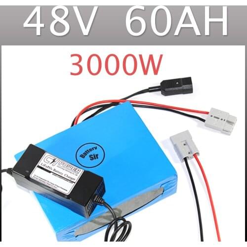 Electric bike battery 48v 60ah 2000W 3000W 4000W lithium ion battery Free customs duty
