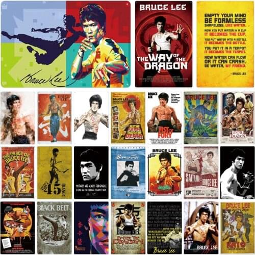 Actor Movies Star Bruce Lee Metal Poster Plaque Metal Vintage Metal Sign Tin Sign Wall Decor For Man Cave Bar Pub Club