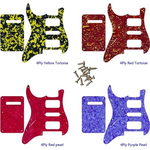Guitar Pickguard-For No Control Hole Left Hand US 11 Holes Strat With Floyd Rose Tremolo Bridge HSH Scratch Plate & Back Plate