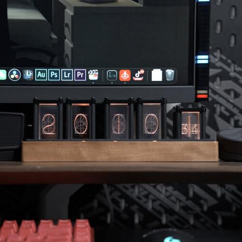 New RGB Pseudo Glow Nixie Tube Clock DIY Kit LED Desktop Creative Decoration Boyfriend Gift Digital Night Light Bar Atmosphere