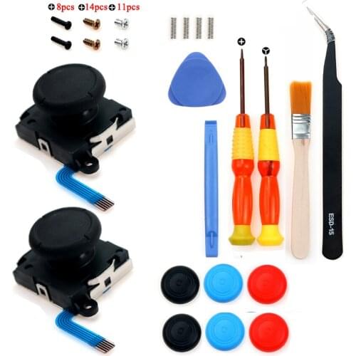 Wholesale 2pcs 3D Joycon Joystick Replacement Analog Thumb Stick Joy Con Repair Kit for Nintend Switch Tri-Wing Cross grip caps