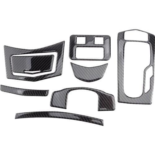 8Pcs Carbon Fiber Interior Cover Trim Decoration Fit for Cadillac ATS 2013 2014 2015 2016 2017 2018 2019