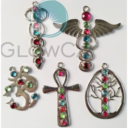 Reiki Chakra Charms 7 Chakra Stones Natural Stone Pendant Semi Precious Stones Pendant For Women Necklace Jewelry