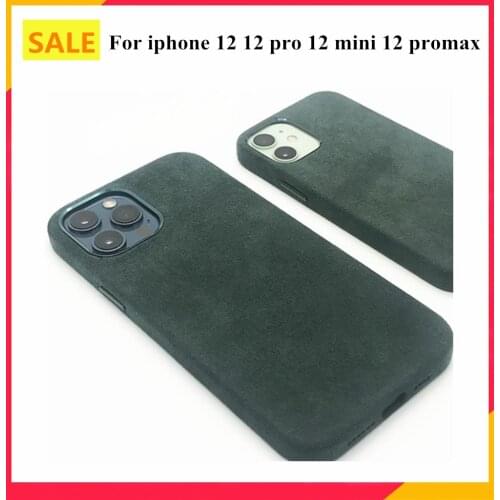 Biipaer luxurious Polyester Alcantara Green Mobile Phone Case For iPhone 12 Pro Max iPhone 12 Pro For 12Mini Alcantara 12 Case