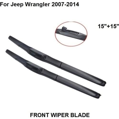 Wiper Blades For Jeep Wrangler 2007-2014 15"+15" Wipers Blade Accessories For Auto Rubber Windshield Wiper