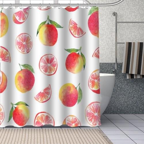 Fruit Art Pattern Shower Curtains Waterproof Fabric Bathroom Decoration Supply Washable Bath And Shower Curtain Custom