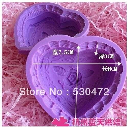 Heart Silicone Cake Mold ,Soap mold Thicken,8*7.5*3cm kitchen tools