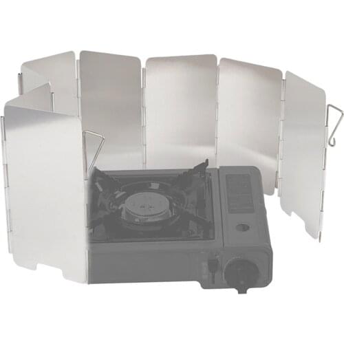 7/8/9 Plates Foldable Gas Stove Windshield Outdoor Camping Cooking Burner Windproof Screen Aluminium Alloy Stove Wind Shield