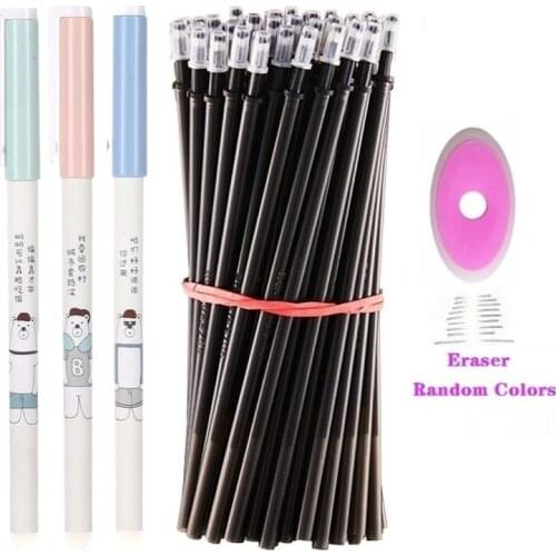 Erasable Pen Set Washable Handle Black Blue Ink Writing Gel Pen Rollerball Pens For School Office Stationery Supplies 040055