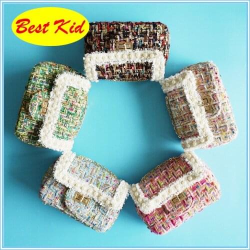 BestKid Bags! New Winter Lace Pearl purse for Childrens Baby girls Small brand Bags Toddler Mini Wallets Kid coin wallet SMT061