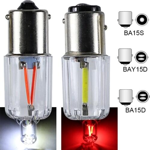 Led bulb 1156 BA15S 1157 BAY15D 1142 BA15D P21W 12v 24v 2W cob canbus 12 24 volt auto turn signal lamp Tail truck Brake Lights