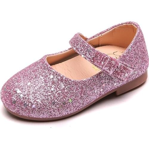 Toddler Infant Kid Girl Shoes Solid Shine Bling Single Princess Leather Autumn Sandals Shoes for Girl Flats Dance Party Shoes