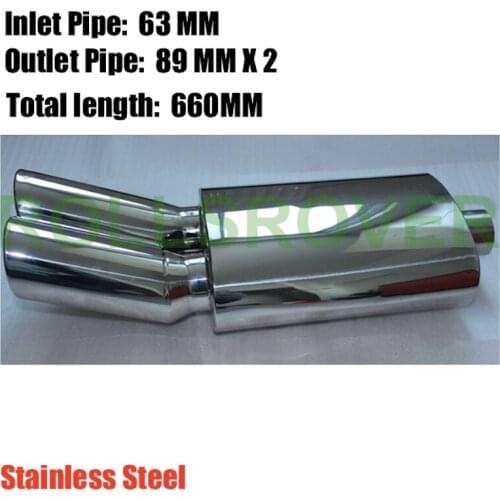 ROLLSROVER Universal Stainless Steel Double Outlet Exhaust Tube Pipe For V W Jeta MK2 Car Tuning