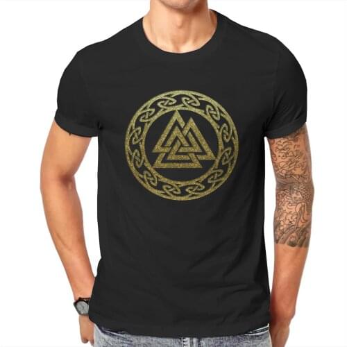 Valknut Odin Symbol Norse Vikings Zipper Pouch Mens short-sleeved t-shirt Novelty R339 T-shirts Eur Size