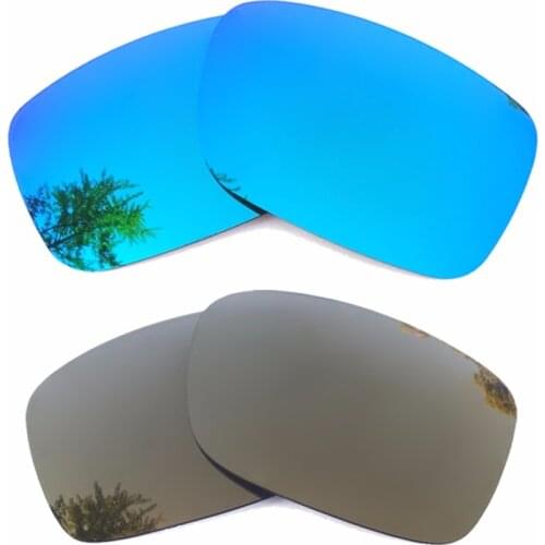 Ice Blue Mirrored & Bronze Gold Mirrored Polarized Replacement Lenses for Crankcase Frame 100% UVA & UVB