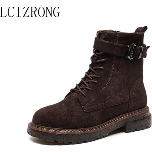 LCIZRONG New Winter Women Ankle Boots Slim Zipper Fashion Casual High Top Women Boots Suede Plush Warm Ladies Snow Boots