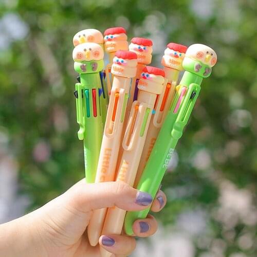 1piece Multicolor Ink 0.5mm Kawaii Small Ball Point Pen Writing Smoothly Color Pens School Office Stationery Supplies