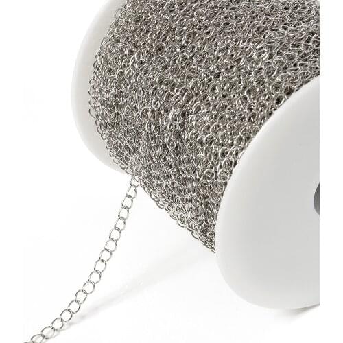 10meters/roll 3x4mm Stainless Steel Chain Bulk Chain Wholesale Necklace Bracelet Extension Chain For Jewelry Making DIY Material