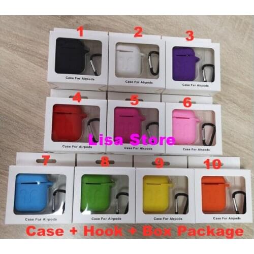 10pcs/lot Protective cover Bluetooth wireless airphone set storage box non-slip silicone sleeve split shell for apple airpods