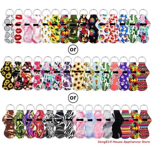 15Pcs Lip Balm Holder Keychain Chapstick Lipstick Lipgloss Case Multi Colors for Women Girls