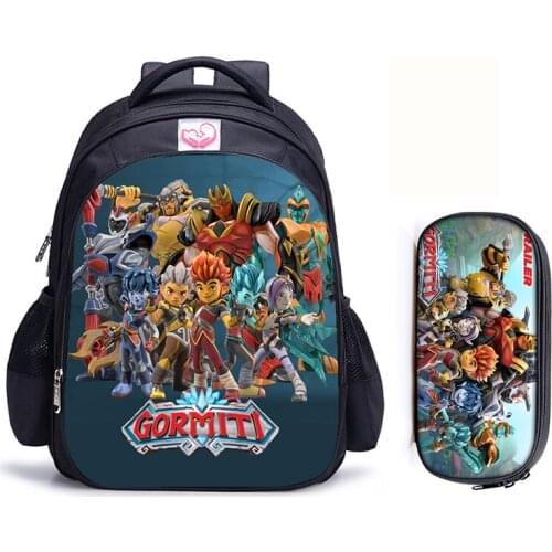 16 inch Game Gormiti Backpack Kids Boys Girls School Shoulder Bags Student Daily Travel Knapsack College Mochila