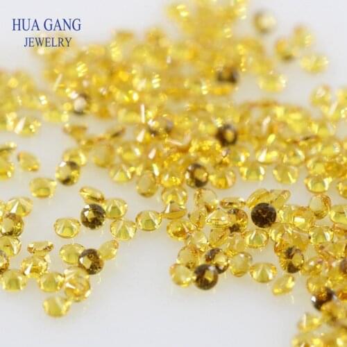 172# Golden Nano Semi Precious Stone 100PCS Round Brilliant Cut Yellow Synthetic Gems For Jewelry Making 0.8~3mm Free Shipping