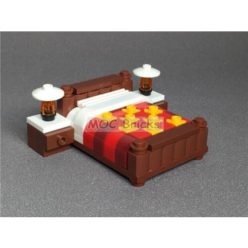 2pcs/lot MOC Bricks DIY decoration Furniture Double bed NO.5 Educational Building Blocks figure Toys for Children Xmas gifts