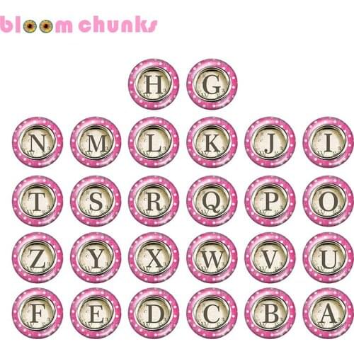 Alphabet 10pcs mixed 12mm/18mm/20mm/25mm Round photo glass cabochon demo flat back Making findings Z1208