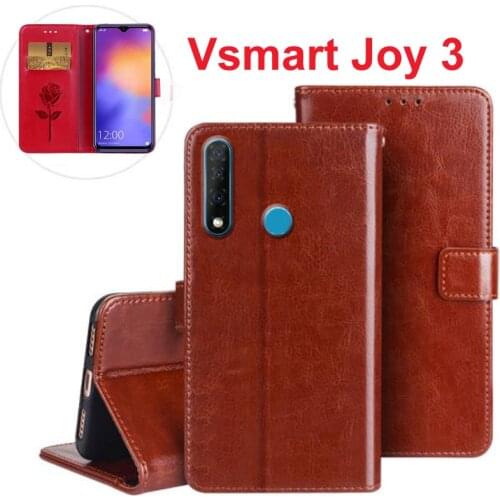 Vsmart Joy 3 Flip Case Soft Leather Phone Stand Function Case for Vsmart Joy3 Wallet Cover Card Slots V smart Joy3 Shell