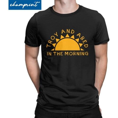 Mens Community Troy And Abed In The Morning T Shirts Novelty Short Sleeve Tops Round Neck Tee Shirt Birthday Gift T-Shirt