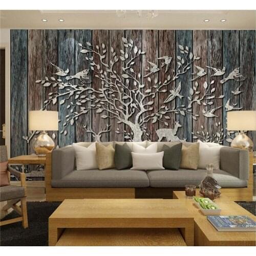 European Abstract Tree Bird Elk Wapiti Photo Wallpapers Mural TV Sofa Backside Home Decor Wall Paper 3d Wall Murals Wallpaper
