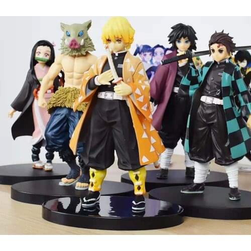 11 Styles Anime Demon Slayer Figure Kamado Tanjirou Nezuko Action PVC Model Toy Zenitsu Figurine Inosuke Kimetsu No Yaiba Figura