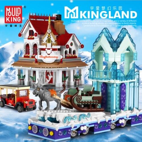 MOULD KING Building Blocks Snow World Princess Fantasy Winter Village Model Assemble Bricks Kids DIY Toys Girls Christmas Gifts