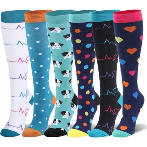 Compression Socks Men Women Running Sports Socks 20-30mmHg Edema Prevent Varicose Veins Nurse Socks Football Stockings