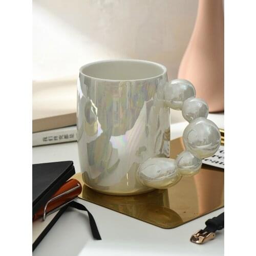 Mug Colorful Pearl Glaze Ceramic Cup Coffee Cup Drinking Cup Breakfast Milk Cup