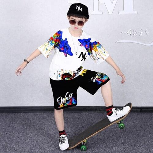 Summer Children Boys Clothing Sets Cotton Top Shirt+shirts Kids Girls Sports Wear Fashion Clothes 4 7 8 9 11 13 14 16 Years Old
