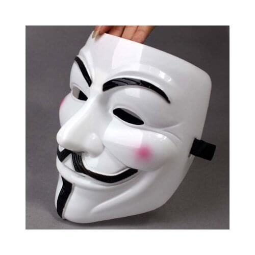Halloween Mask white v-face V masquerade dance vendetta team fake face