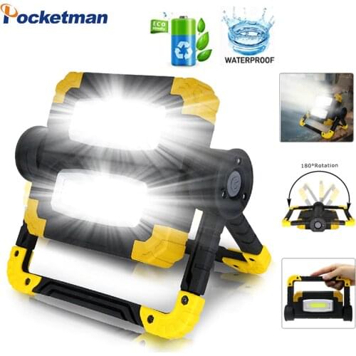 Powerful LED Work Light Waterproof Work Lamp Portable Hand Light USB Rechargeable Searchlight Strong Power Spotlight